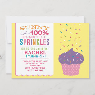 Bright Cupcake Sprinkles Birthday Card