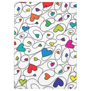 Bright curly hearts clipboard