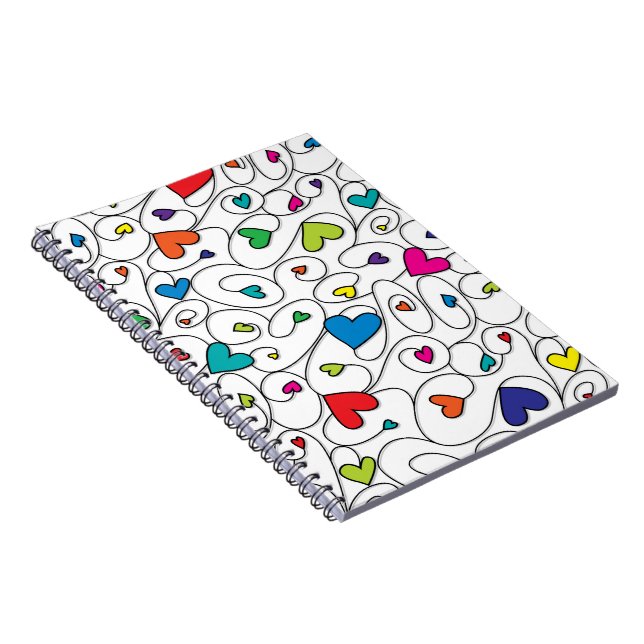 Bright curly hearts notebook (Right Side)