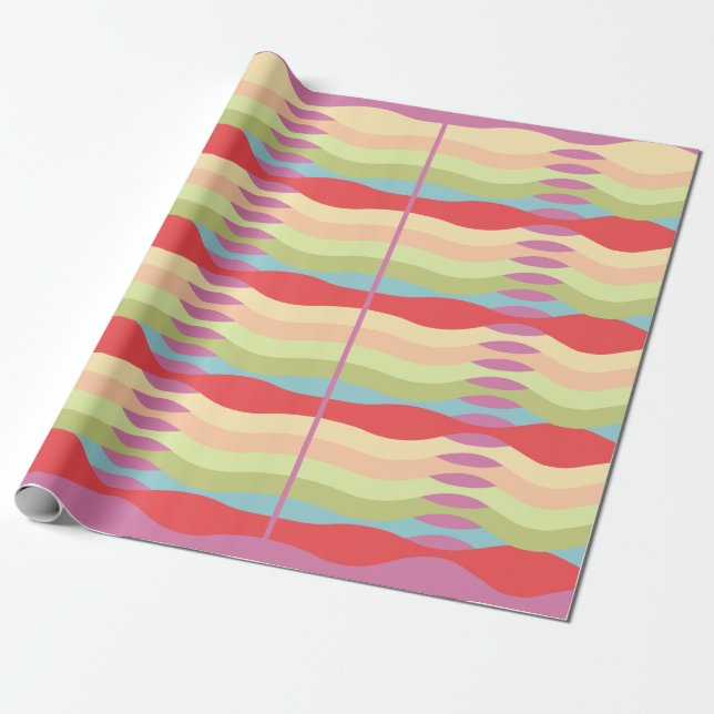 Bright Curved Pattern Wrapping Paper (Unrolled)