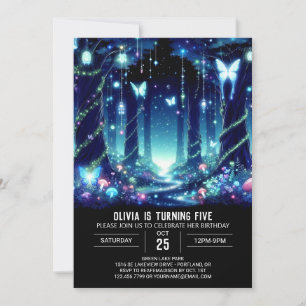 Bright Custom Woodland Digital Birthday Invitation