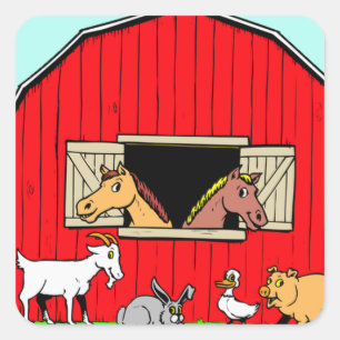 Bright, Cute Barnyard Farmyard Animals Stickers