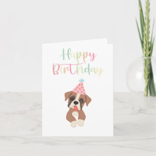 Bright & Cute, Boxer Dog Birthday Card