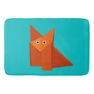 Bright Cute Origami Fox Bath Mat