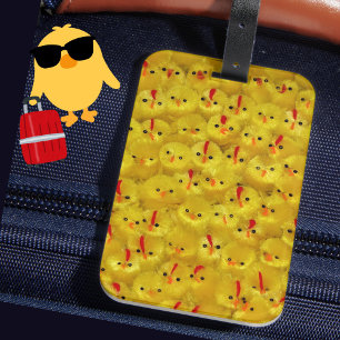 BRIGHT Cute Yellow Chicks Luggage Tag