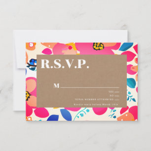 Bright Cutouts Wedding RSVP Card
