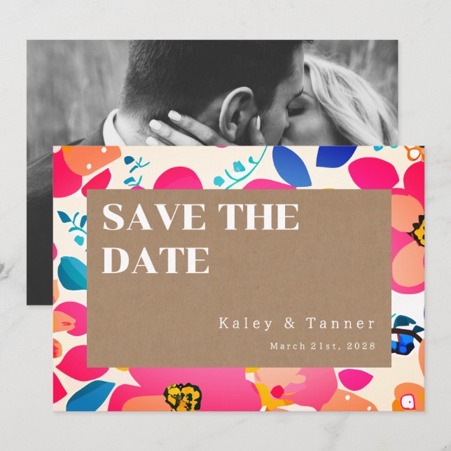 Bright Cutouts Wedding Save The Date (Front/Back)