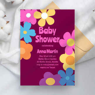 Bright Daisies Baby Shower Invitation