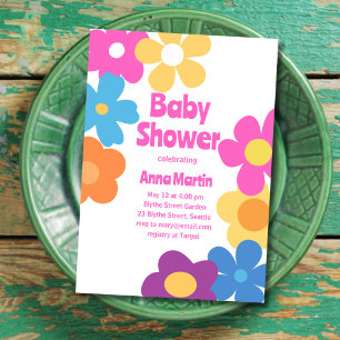 Bright Daisies Baby Shower Invitation