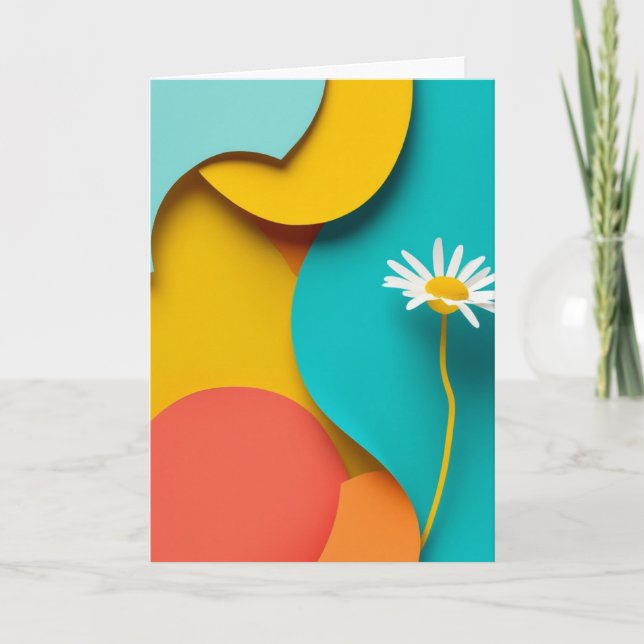 Bright Daisy Garden Bloom Card (Front)