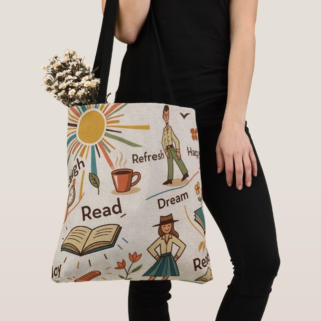 Bright Day Collage Tote Bag (Close Up)