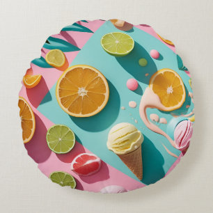 Bright Days, Bold Colours – Vibrant Summer Throw Round Cushion