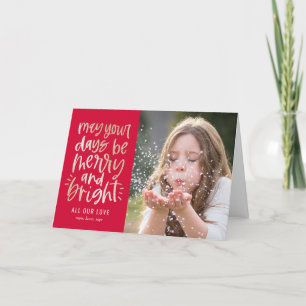 Bright Days EDITABLE COLOR Holiday Photo Card