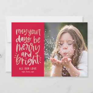 Bright Days EDITABLE COLOR Holiday Photo Card