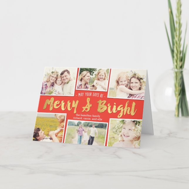 Bright Days Editable Colour Collage Holiday Cards (Front)