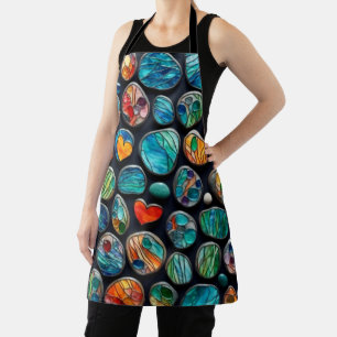 Bright Decorative Painted Stones Apron