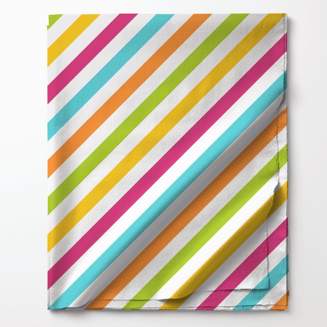Bright Diagonal Rainbow Stripes Pattern Fabric (Creator Uploaded)