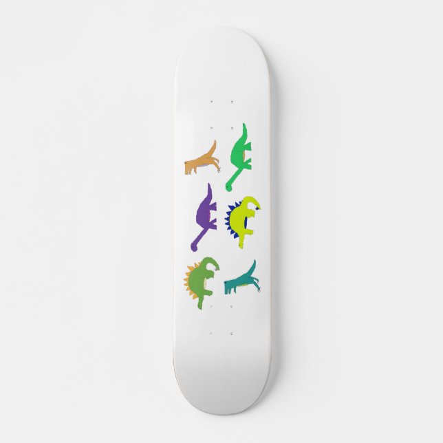 Bright Dinos skateboard (natural) (Front)