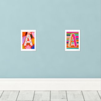 Bright Dopamine Decor Monogram Letter A