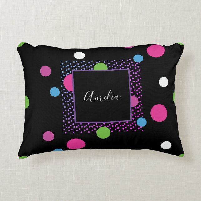 Bright Dot on Dot Pattern Name  Decorative Cushion (Front)