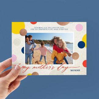 Bright Dots Happy Mother's Day Mommy Photo Holiday Card