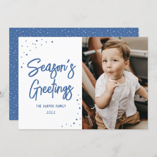 Bright Dots Modern Script Photo Holiday Card