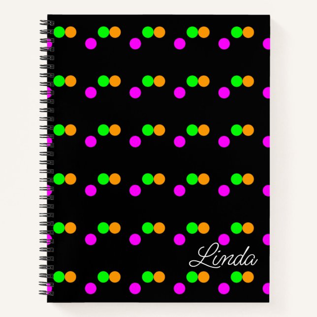 Bright Dots Name Journal Notebook (Front)