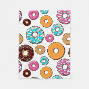 Bright Doughnut Whimsical Pattern Fleece Blanket