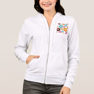 Bright Doughnut Whimsical Pattern Hoodie