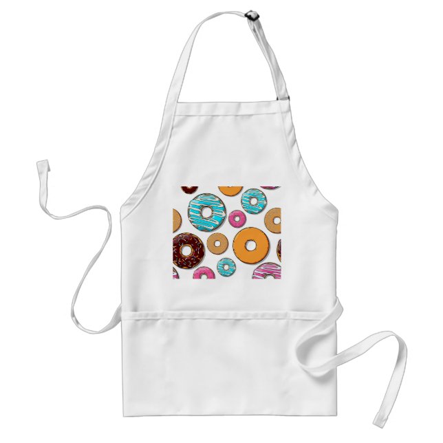 Bright Doughnut Whimsical Pattern Standard Apron (Front)