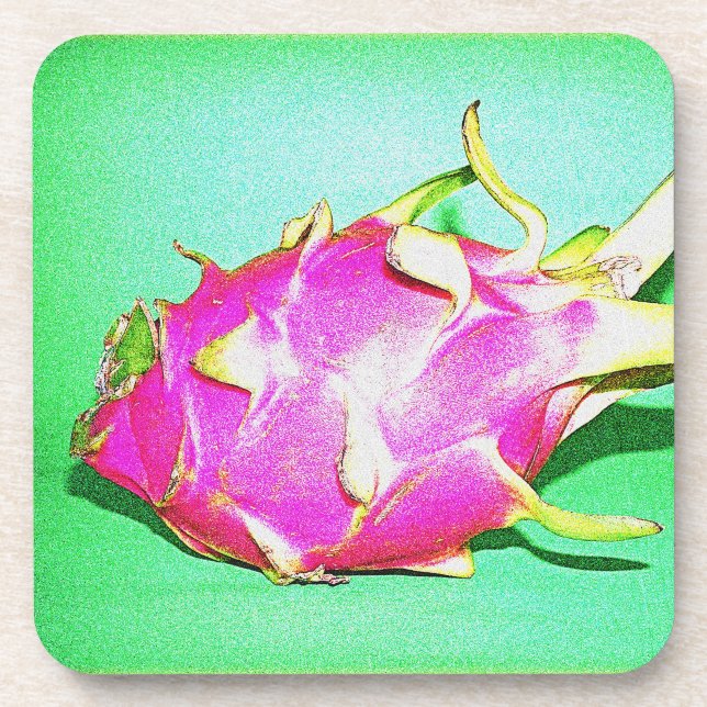 "Bright Dragon Fruit" Cute Photo. Buy Now Coaster (Front)