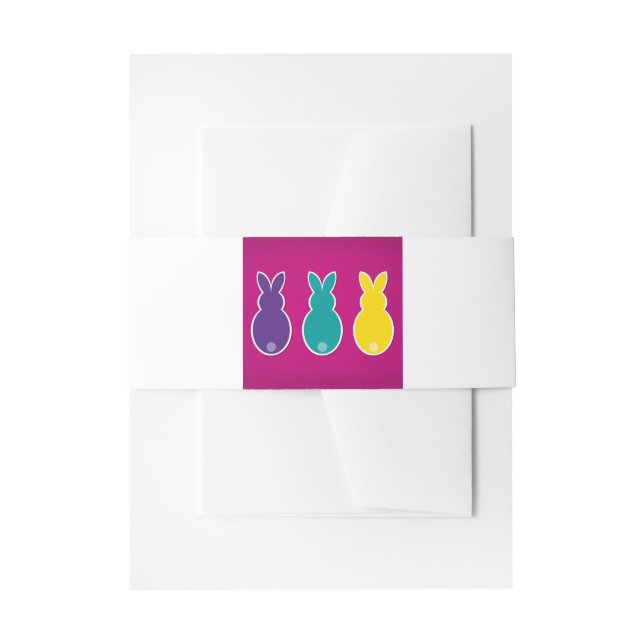 Bright Easter Bunny Silhouette Invitation Belly Band (Front Example)