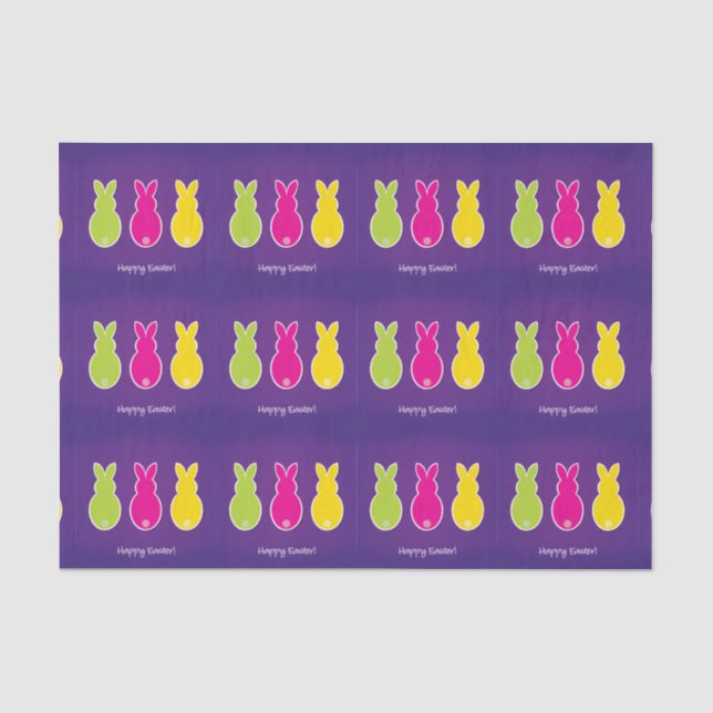 Bright Easter Bunny Silhouette Tissue Paper (Front)