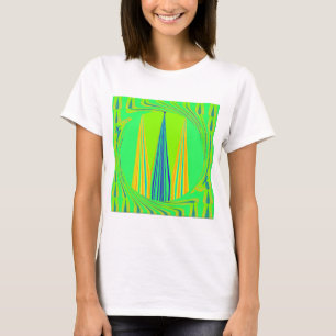 Bright Edgy Geometrical Neon Pattern Art Design T-Shirt