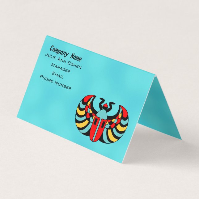 Bright Egyptian Scarab Beetle Colourful Markings Business Card (Front)