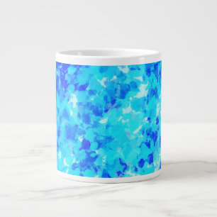 Bright Electric Blue Abstract Brush Strokes Large Coffee Mug