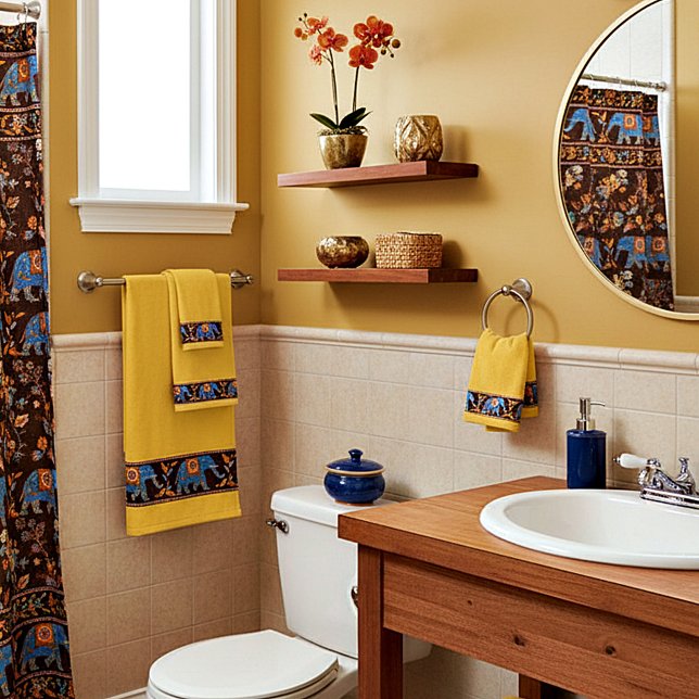 Bright elephants bath towel set (Creator Uploaded)