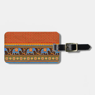 Bright elephants luggage tag