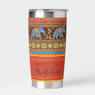 Bright elephants personalised insulated tumbler