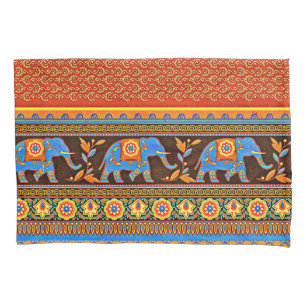 Bright elephants pillowcase