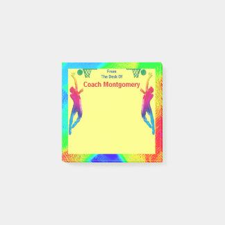 Bright Energetic Basketball Theme for Coach Post-it Notes
