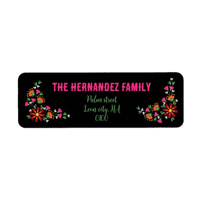 Bright Ethnic Flower Fiesta Mexican Embroidery  (Front)