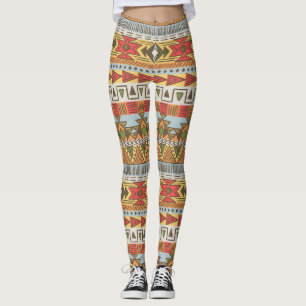 Bright ethnic seamless pattern, colourful. leggings