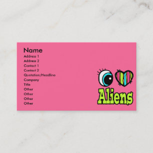 Bright Eye Heart I Love Aliens Business Card