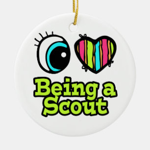 Bright Eye Heart I Love Being a Scout Ceramic Tree Decoration