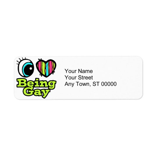 Bright Eye Heart I Love Being Gay Return Address Label
