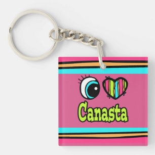 Bright Eye Heart I Love Canasta Key Ring