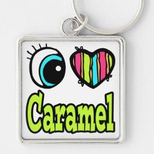 Bright Eye Heart I Love Caramel Key Ring