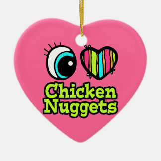 Bright Eye Heart I Love Chicken Nuggets Ceramic Tree Decoration