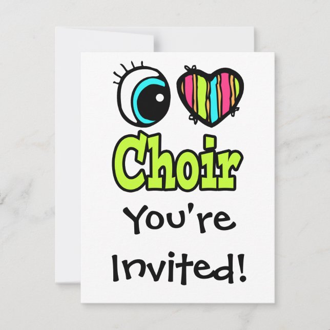 Bright Eye Heart I Love Choir Invitation (Front)